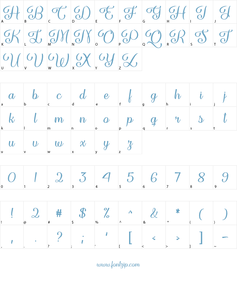 Forgiven Script Font Character